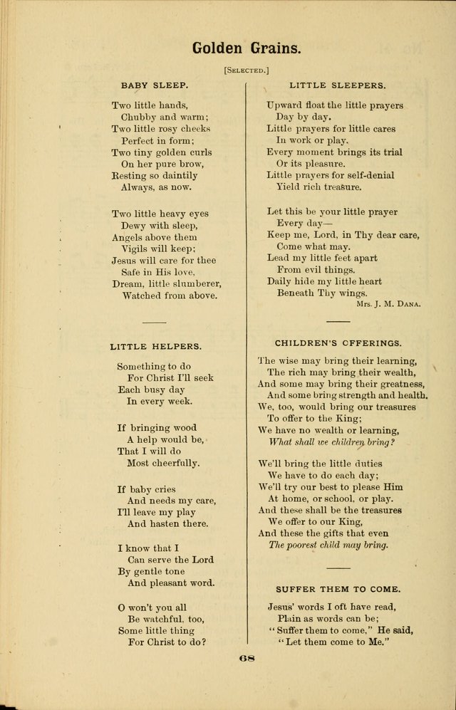 Melodies for Little People: containing also one hundred recitations for Sunday-schools, anniversary occasions, concerts, entertainments, and sociables, with songs adapted... page 68