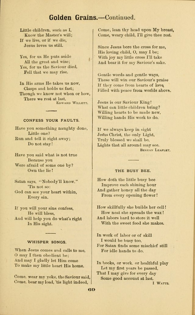 Melodies for Little People: containing also one hundred recitations for Sunday-schools, anniversary occasions, concerts, entertainments, and sociables, with songs adapted... page 69