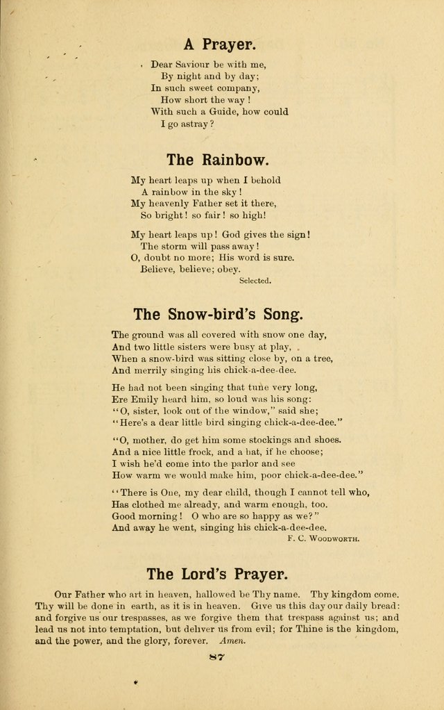 Melodies for Little People: containing also one hundred recitations for Sunday-schools, anniversary occasions, concerts, entertainments, and sociables, with songs adapted... page 87