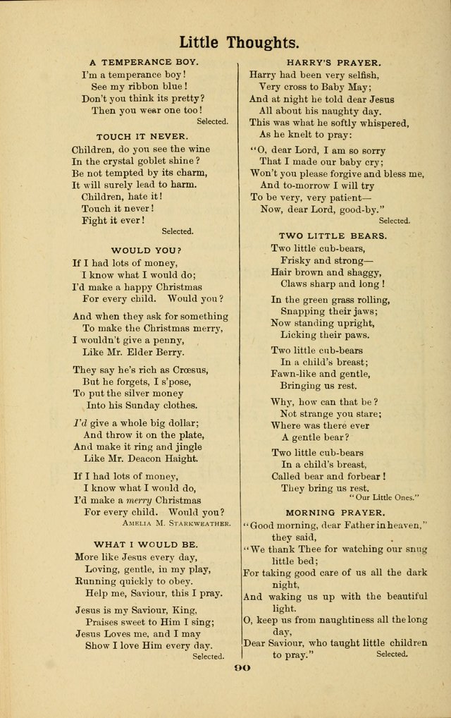 Melodies for Little People: containing also one hundred recitations for Sunday-schools, anniversary occasions, concerts, entertainments, and sociables, with songs adapted... page 90