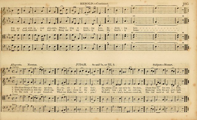 The Mozart Collection of Sacred Music: containing melodies, chorals, anthems and chants, harmonized in four parts; together with the celebrated Christus and Miserere by ZIngarelli page 195