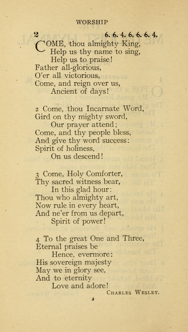 The Methodist Hymnal (Text only edition) page 2