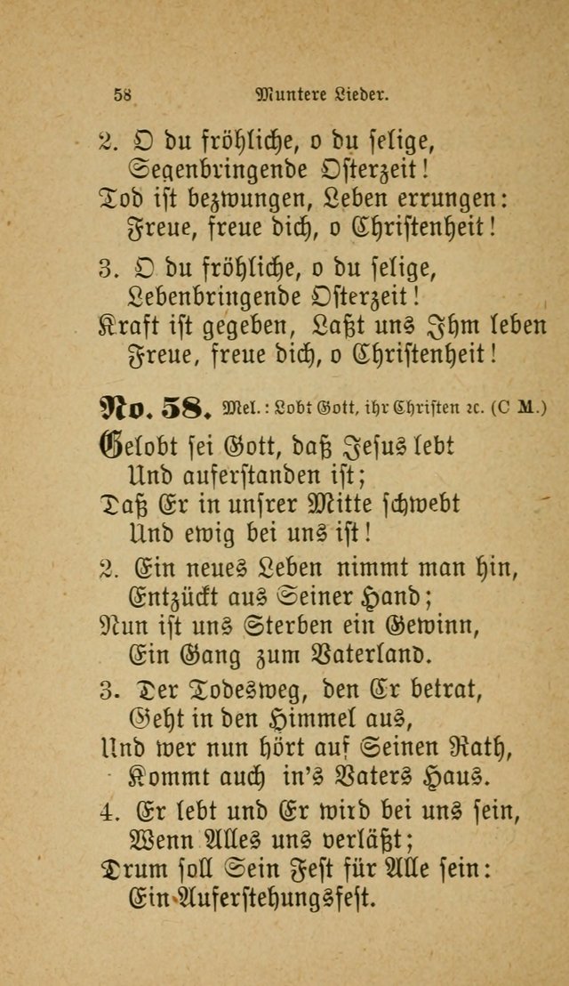 Muntere Lieder: Eine Sammlung der beliebtesten und brauchbarsten Gesänge für Sonntagsschulen und andere christlichen Versammlungen. 3. Aufl. page 63