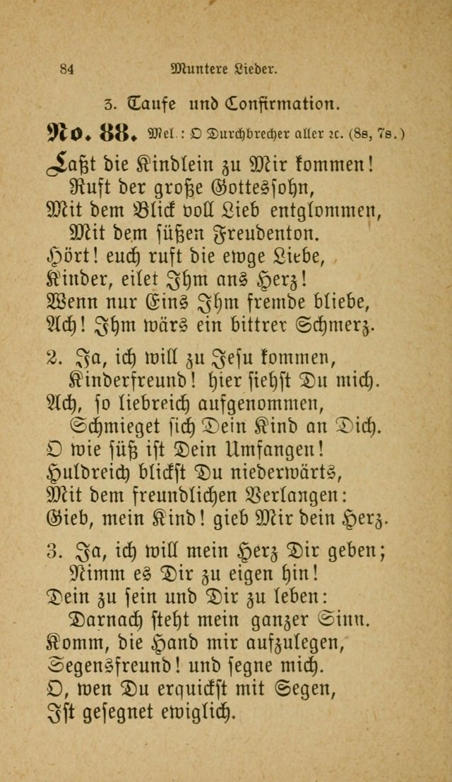 Muntere Lieder: Eine Sammlung der beliebtesten und brauchbarsten Gesänge für Sonntagsschulen und andere christlichen Versammlungen. 3. Aufl. page 89