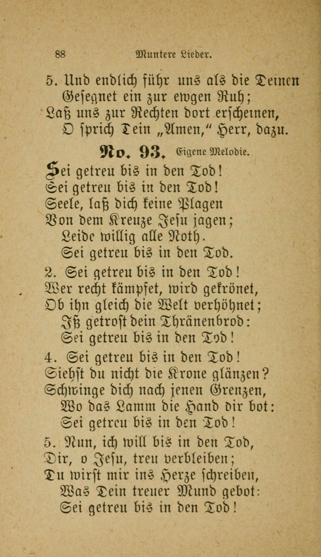 Muntere Lieder: Eine Sammlung der beliebtesten und brauchbarsten Gesänge für Sonntagsschulen und andere christlichen Versammlungen. 3. Aufl. page 93