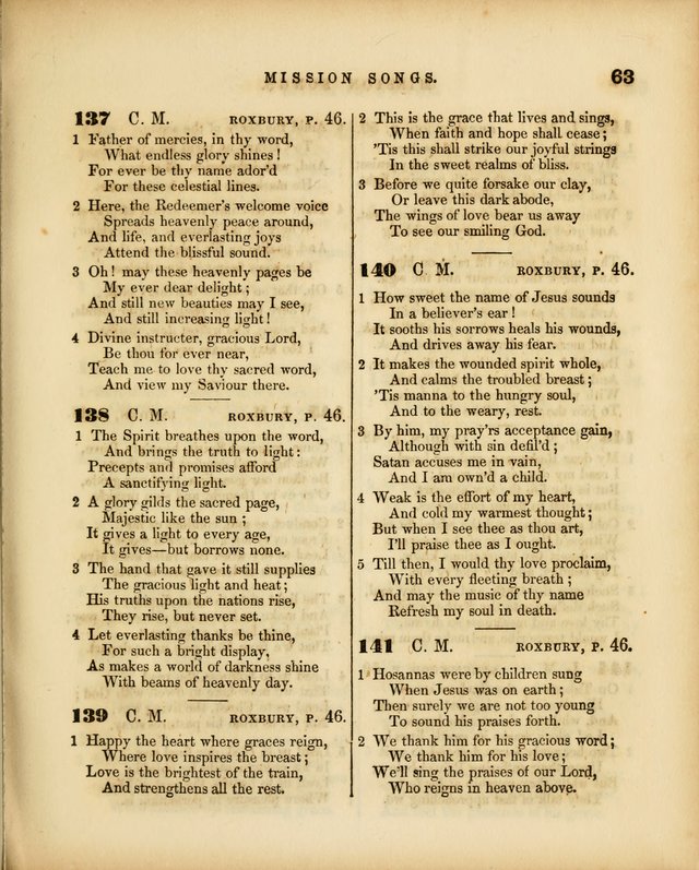 Mission Songs: a collection of hymns and music, designed for Sabbath schools page 63