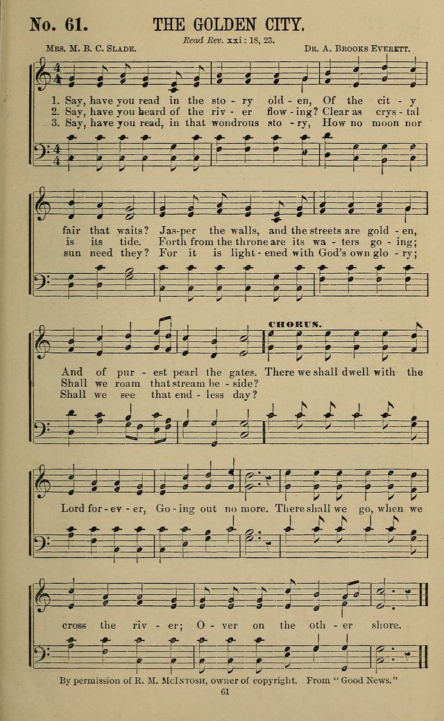 The Morning Star: a collection of new sacred songs, for the Sunday school, prayer meeting, and the social circle page 62