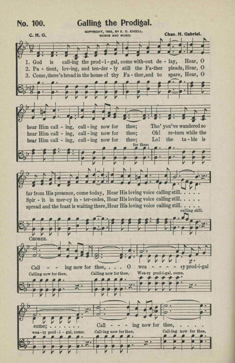 Ministry in Song: A new collection of songs for all relgious services especially arranged for Sunday schools, Epworth Leagues, prayer meetings and revivals page 100