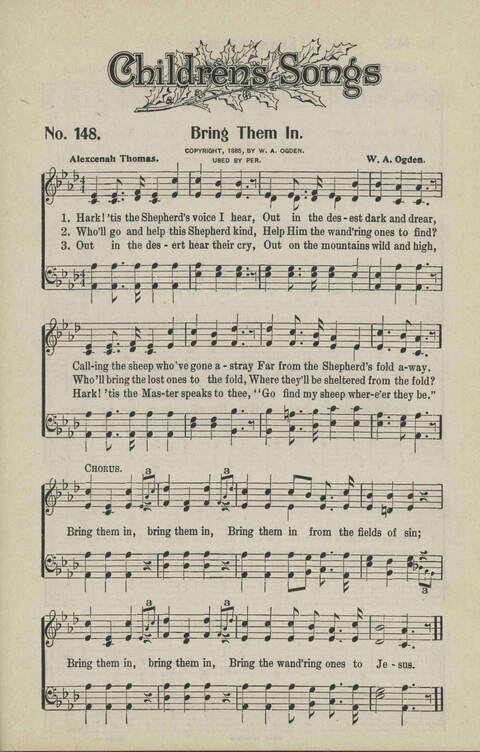 Ministry in Song: A new collection of songs for all relgious services especially arranged for Sunday schools, Epworth Leagues, prayer meetings and revivals page 151