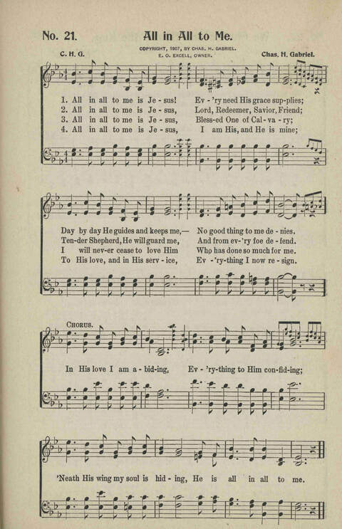 Ministry in Song: A new collection of songs for all relgious services especially arranged for Sunday schools, Epworth Leagues, prayer meetings and revivals page 21