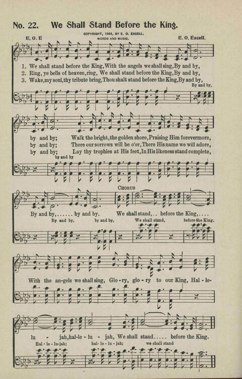Ministry in Song: A new collection of songs for all relgious services especially arranged for Sunday schools, Epworth Leagues, prayer meetings and revivals page 22