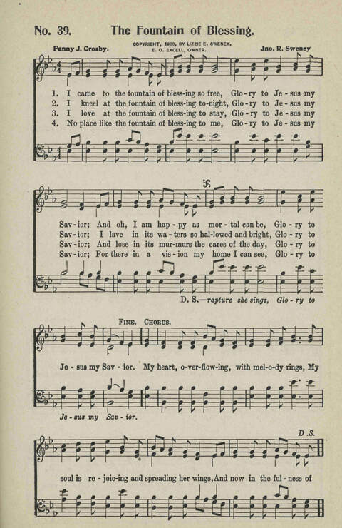 Ministry in Song: A new collection of songs for all relgious services especially arranged for Sunday schools, Epworth Leagues, prayer meetings and revivals page 39