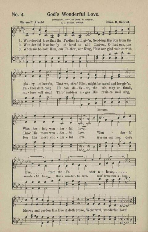 Ministry in Song: A new collection of songs for all relgious services especially arranged for Sunday schools, Epworth Leagues, prayer meetings and revivals page 4