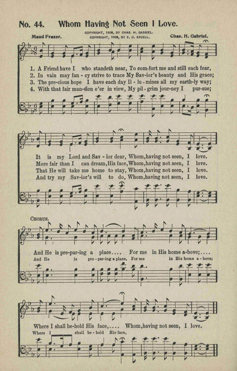 Ministry in Song: A new collection of songs for all relgious services especially arranged for Sunday schools, Epworth Leagues, prayer meetings and revivals page 44