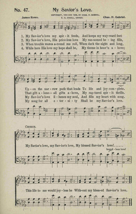 Ministry in Song: A new collection of songs for all relgious services especially arranged for Sunday schools, Epworth Leagues, prayer meetings and revivals page 47