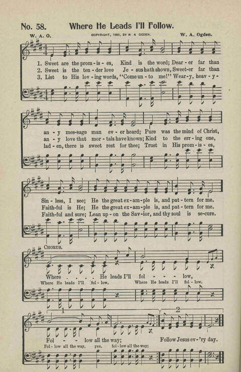 Ministry in Song: A new collection of songs for all relgious services especially arranged for Sunday schools, Epworth Leagues, prayer meetings and revivals page 58