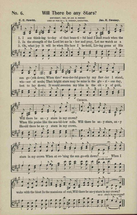 Ministry in Song: A new collection of songs for all relgious services especially arranged for Sunday schools, Epworth Leagues, prayer meetings and revivals page 6