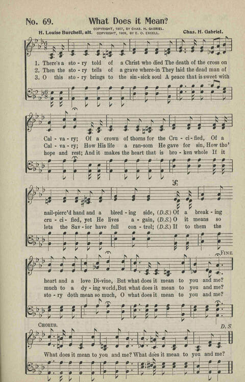 Ministry in Song: A new collection of songs for all relgious services especially arranged for Sunday schools, Epworth Leagues, prayer meetings and revivals page 69