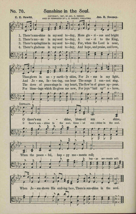 Ministry in Song: A new collection of songs for all relgious services especially arranged for Sunday schools, Epworth Leagues, prayer meetings and revivals page 70