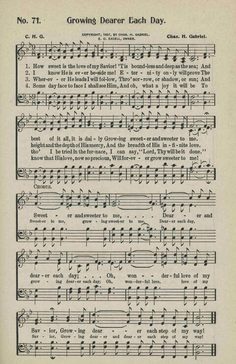 Ministry in Song: A new collection of songs for all relgious services especially arranged for Sunday schools, Epworth Leagues, prayer meetings and revivals page 71