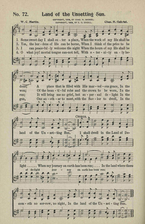 Ministry in Song: A new collection of songs for all relgious services especially arranged for Sunday schools, Epworth Leagues, prayer meetings and revivals page 72