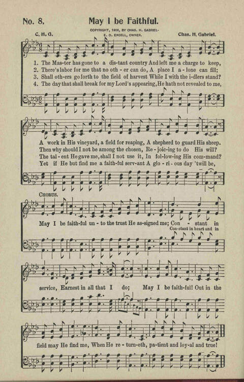 Ministry in Song: A new collection of songs for all relgious services especially arranged for Sunday schools, Epworth Leagues, prayer meetings and revivals page 8