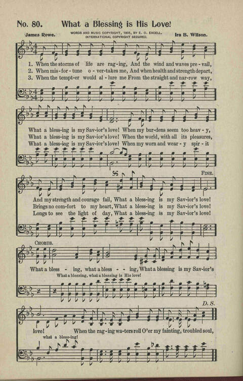 Ministry in Song: A new collection of songs for all relgious services especially arranged for Sunday schools, Epworth Leagues, prayer meetings and revivals page 80