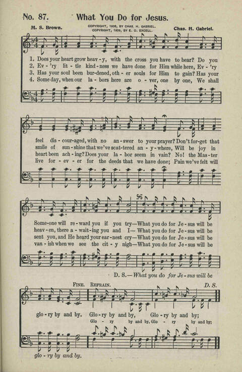 Ministry in Song: A new collection of songs for all relgious services especially arranged for Sunday schools, Epworth Leagues, prayer meetings and revivals page 87
