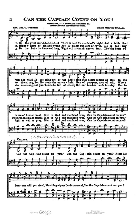 Manly Songs for Christian Men: a collection of sacred songs adapted to the needs of male singers page 2