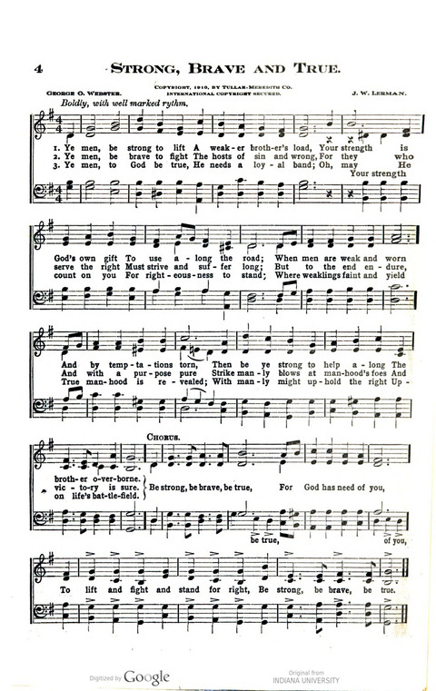 Manly Songs for Christian Men: a collection of sacred songs adapted to the needs of male singers page 4