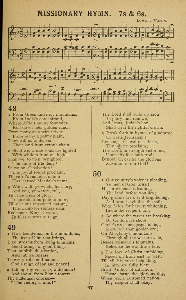 Missionary Songs: for the use of missionary societies, missionary and gleaners