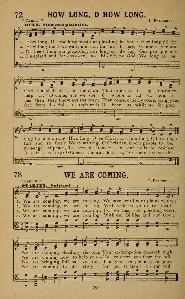 Missionary Songs: for the use of missionary societies, missionary and gleaners