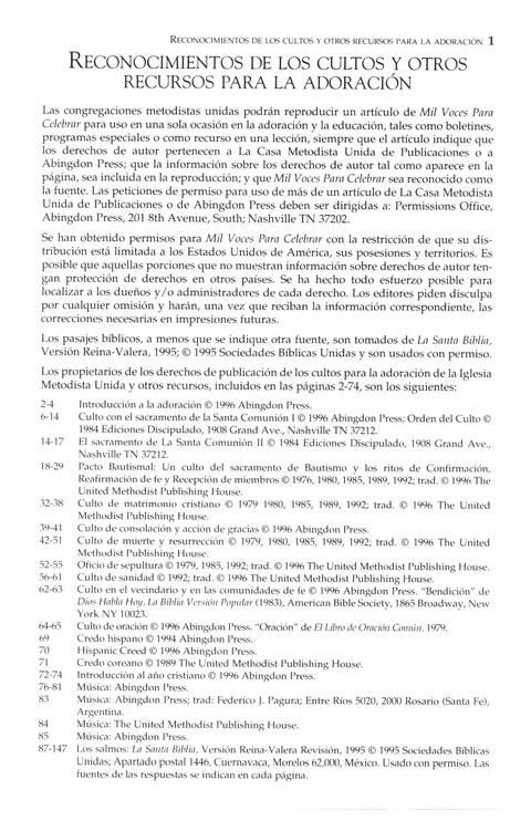 Mil Voces para Celebrar: Himnario Metodista page 1