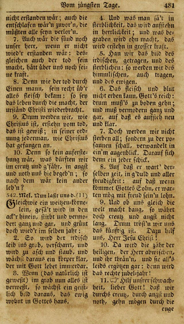 Neueingerichtetes Gesang-Buch, enthaltend eine Sammlung (mehrentheils alter) erbaulicher Lieder,  nach den Hauptstücken der christlichen Lehre und Glaubens eingetheilet page 449