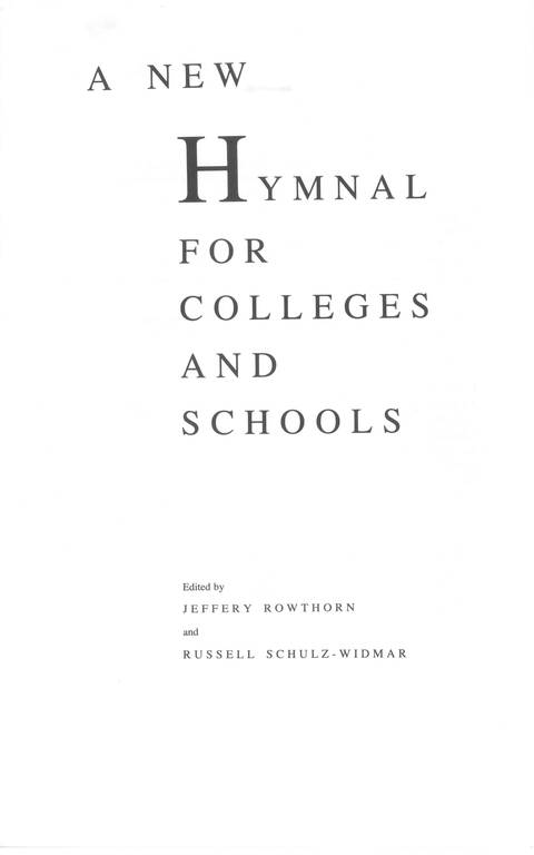 A New Hymnal for Colleges and Schools page iii