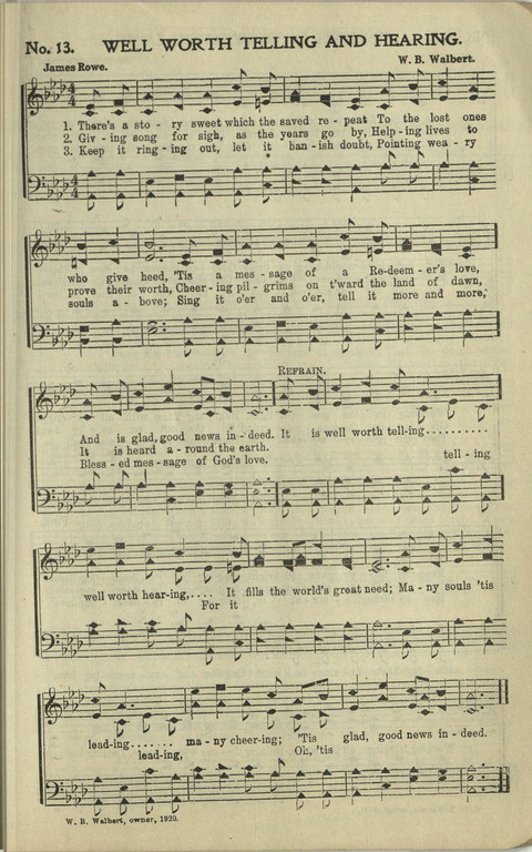 New Perfect Praise: for Sunday-schools, singing-schools, revivals, conventions and general use in Christian work and worship page 13