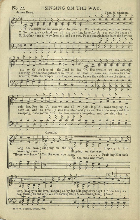 New Perfect Praise: for Sunday-schools, singing-schools, revivals, conventions and general use in Christian work and worship page 22
