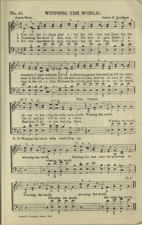 New Perfect Praise: for Sunday-schools, singing-schools, revivals, conventions and general use in Christian work and worship page 47