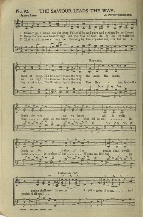 New Perfect Praise: for Sunday-schools, singing-schools, revivals, conventions and general use in Christian work and worship page 92