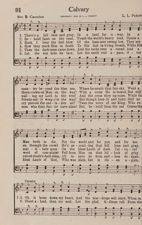New Sacred Solos and Duets: for use by singing evangelists, gospel singers, choirs, mixed quartets, glee clubs and similar organizations page 92