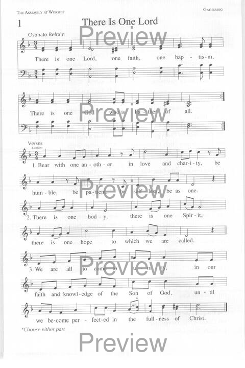 One Lord, One Faith, One Baptism: an African American ecumenical hymnal page 1