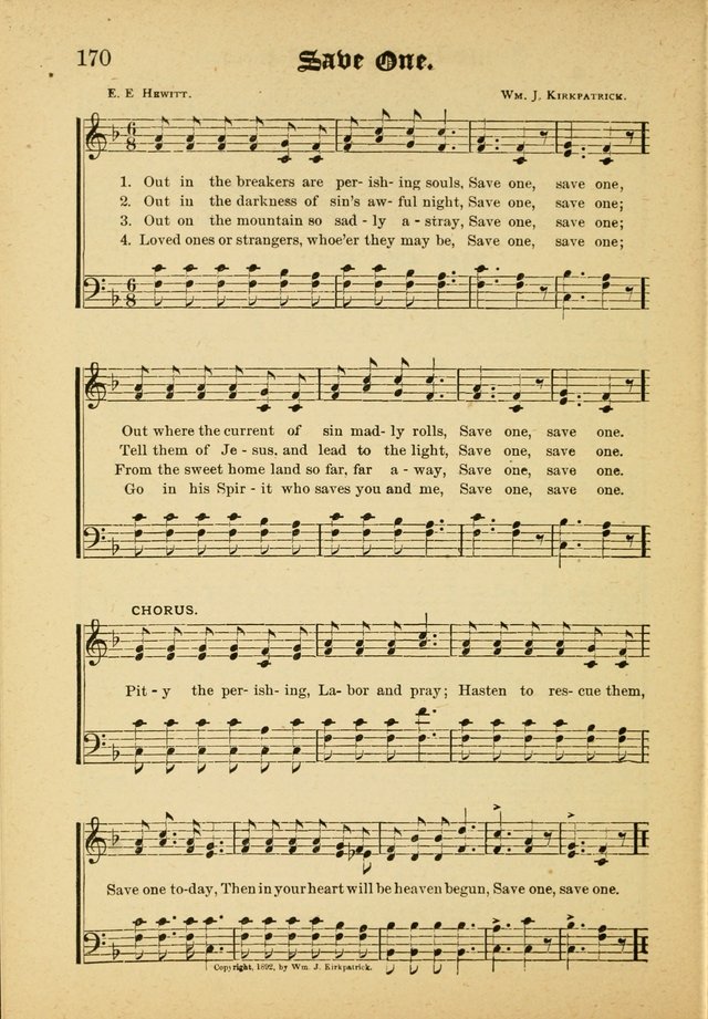 Our Praise in Song: a collection of hymns and sacred melodies, adapted for use by Sunday schools, Endeavor societies, Epworth Leagues, evangelists, pastors, choristers, etc. page 170