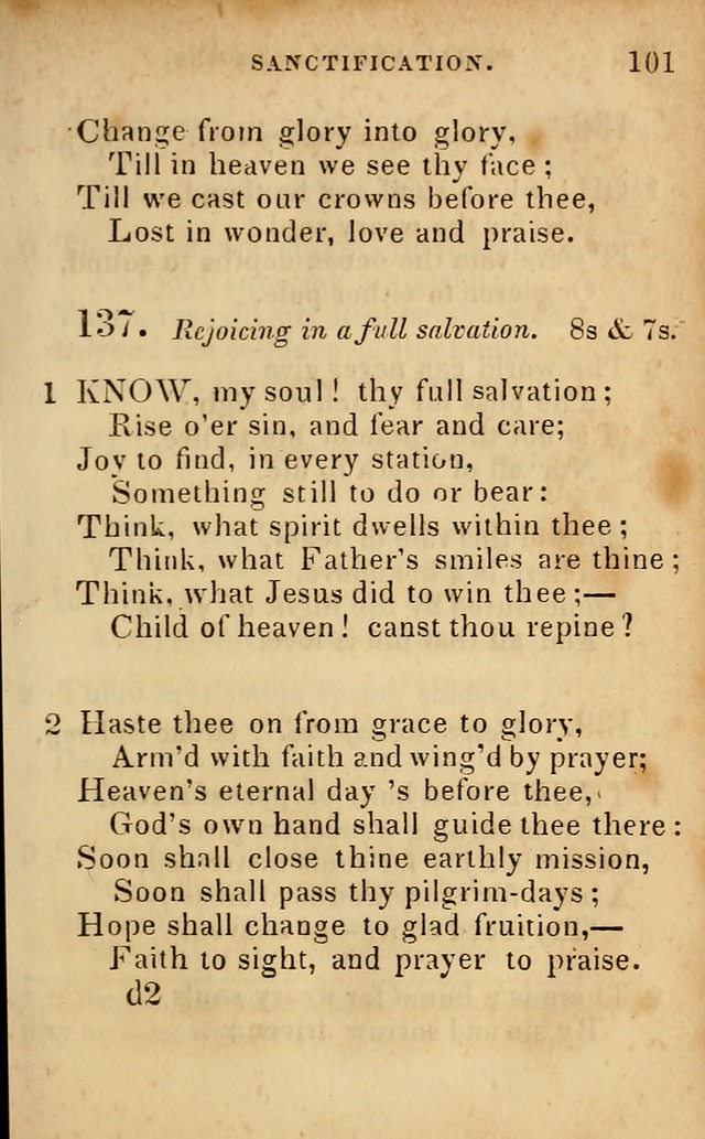 Oberlin social & sabbath school hymn book page 101