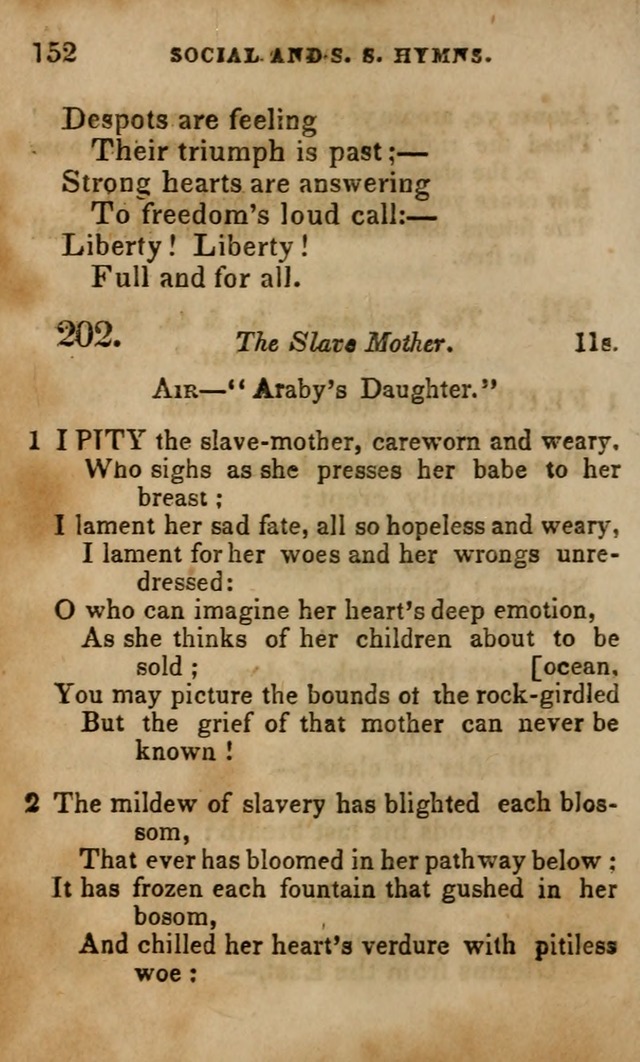 Oberlin social & sabbath school hymn book page 152