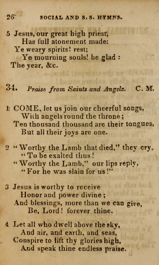 Oberlin social & sabbath school hymn book page 26
