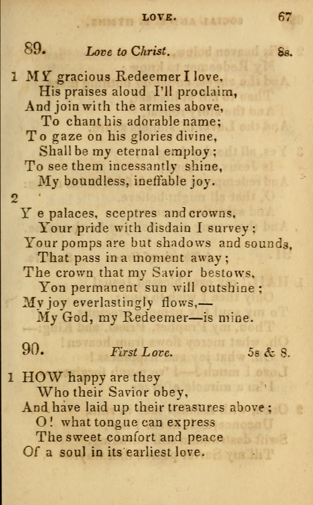 Oberlin social & sabbath school hymn book page 67