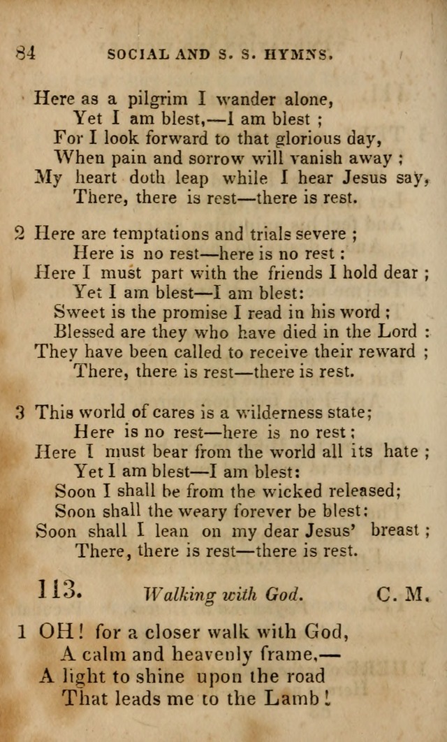 Oberlin social & sabbath school hymn book page 84