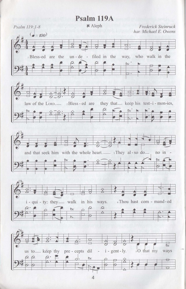 The complete and unaltered text of Psalm 119 from the King James Bible in the form of Musical Settings page 4