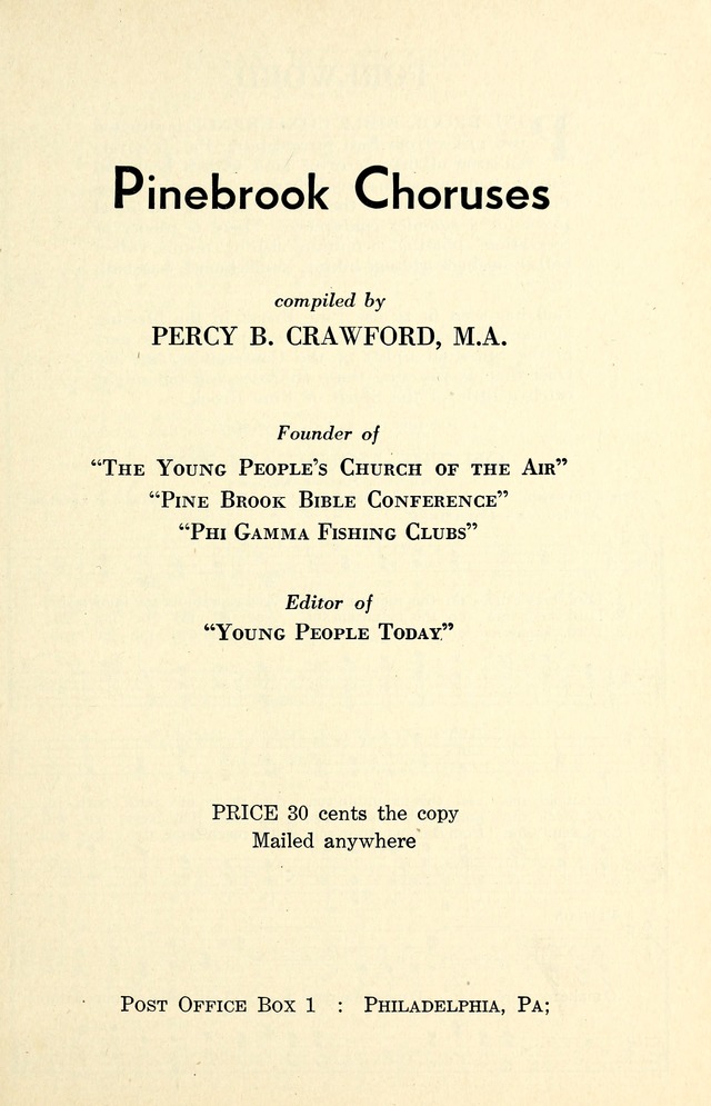 Pinebrook Choruses page v
