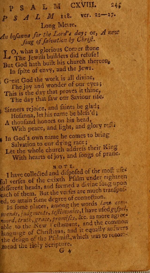 Psalms, carefully suited to the Christian worship in the United States of America: being an improvement of the old version of the Psalms of David ; allowed by the reverend Synod of New York and Philad page 247